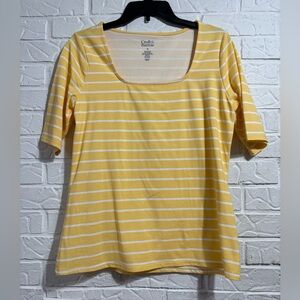Croft & Barrow Women's Sunny Yellow Striped Top